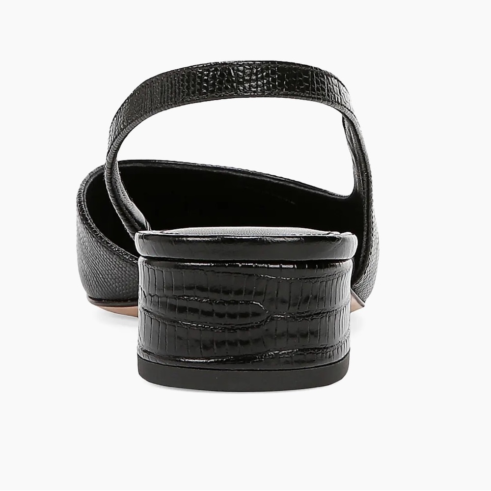 Veronica Beard Black Croc-Textured Slingback Pumps - Picture 9 of 10